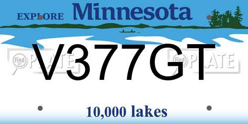 V377GT Minnesota License Plate