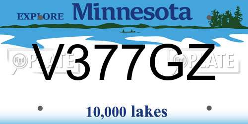 V377GZ Minnesota License Plate
