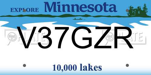 V37GZR Minnesota License Plate