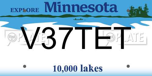 V37TET Minnesota License Plate