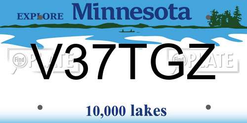 V37TGZ Minnesota License Plate
