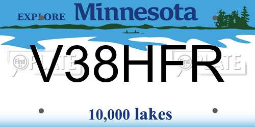 V38HFR Minnesota License Plate