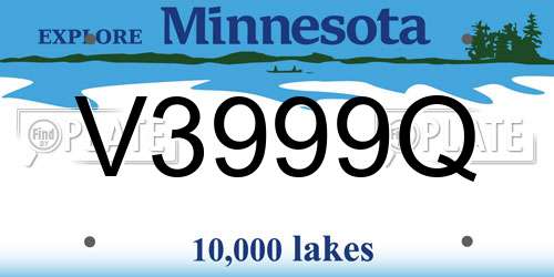 V3999Q Minnesota License Plate