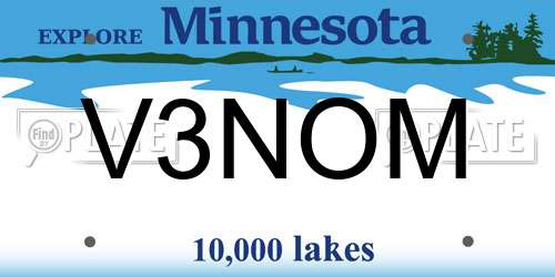 V3NOM Minnesota License Plate