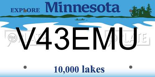 V43EMU Minnesota License Plate