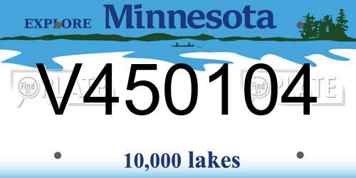 V450104 Minnesota License Plate