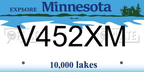 V452XM Minnesota License Plate