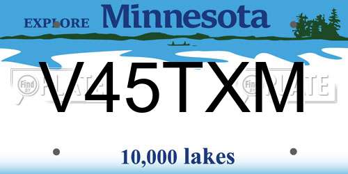 V45TXM Minnesota License Plate