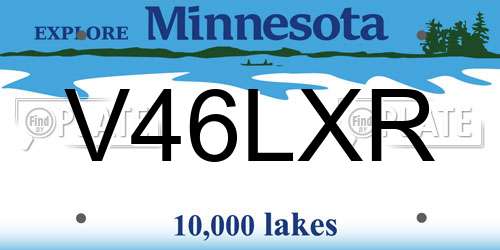 V46LXR Minnesota License Plate