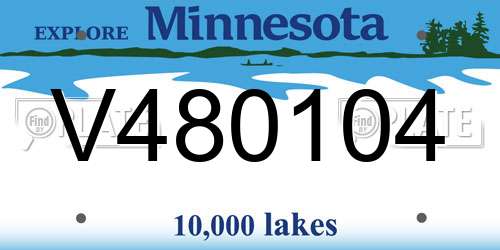 V480104 Minnesota License Plate