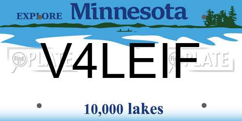 V4LEIF Minnesota License Plate