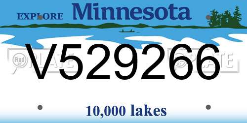 V529266 Minnesota License Plate