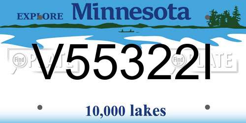 V55322I Minnesota License Plate