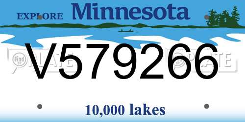 V579266 Minnesota License Plate