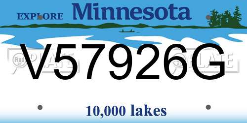 V57926G Minnesota License Plate