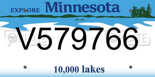 V579766 Minnesota License Plate