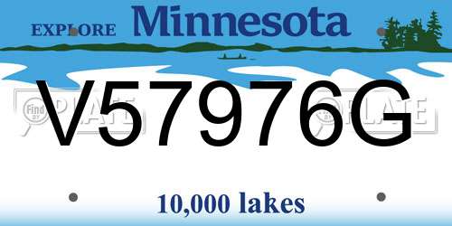 V57976G Minnesota License Plate