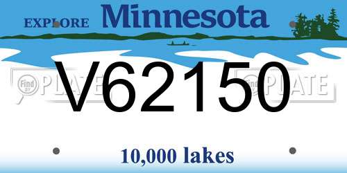 V62150 Minnesota License Plate