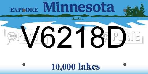 V6218D Minnesota License Plate