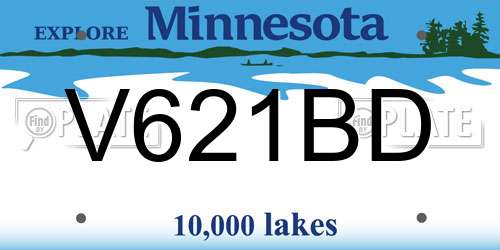 V621BD Minnesota License Plate