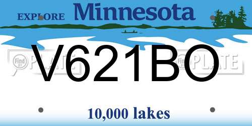 V621BO Minnesota License Plate