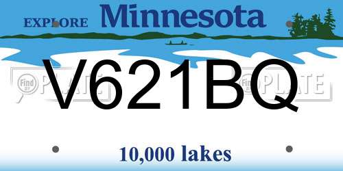 V621BQ Minnesota License Plate