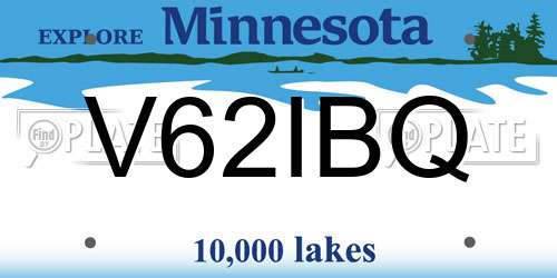 V62IBQ Minnesota License Plate