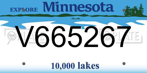 V665267 Minnesota License Plate
