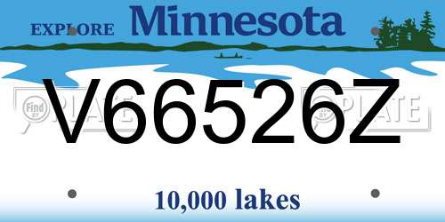 V66526Z Minnesota License Plate