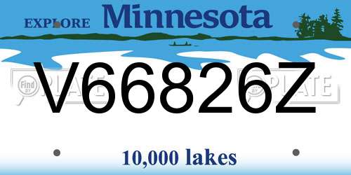 V66826Z Minnesota License Plate