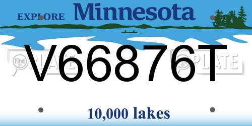 V66876T Minnesota License Plate