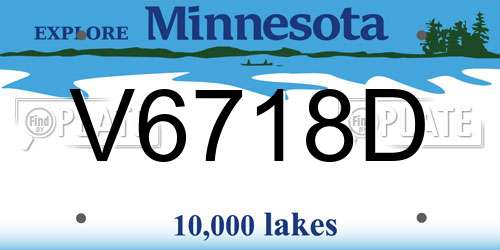 V6718D Minnesota License Plate