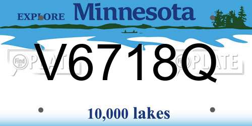 V6718Q Minnesota License Plate