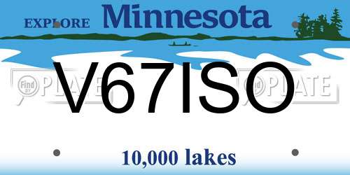 V67ISO Minnesota License Plate
