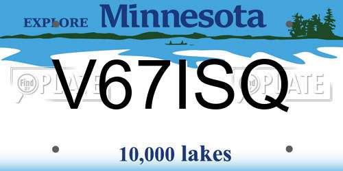 V67ISQ Minnesota License Plate