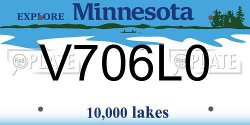 V706L0 Minnesota License Plate