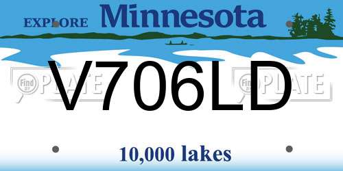 V706LD Minnesota License Plate