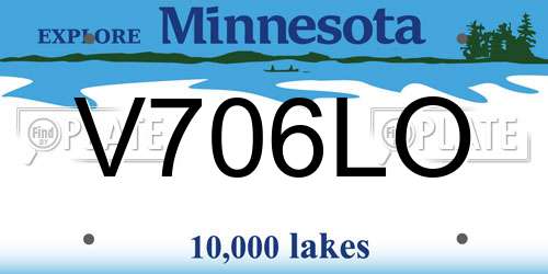 V706LO Minnesota License Plate