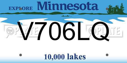 V706LQ Minnesota License Plate