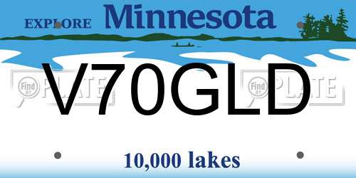 V70GLD Minnesota License Plate