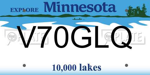 V70GLQ Minnesota License Plate