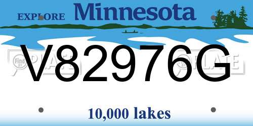 V82976G Minnesota License Plate