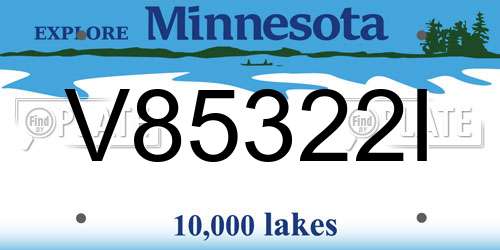 V85322I Minnesota License Plate