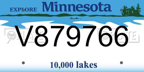 V879766 Minnesota License Plate