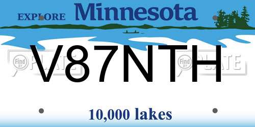 V87NTH Minnesota License Plate