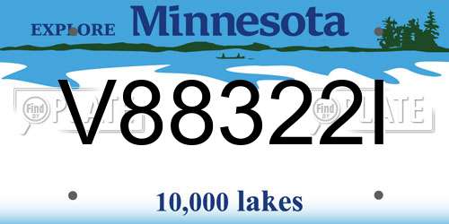 V88322I Minnesota License Plate