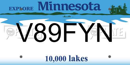 V89FYN Minnesota License Plate