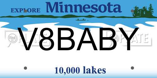 V8BABY Minnesota License Plate