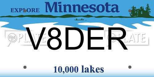 V8DER Minnesota License Plate