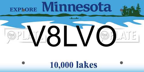 V8LVO Minnesota License Plate